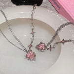 Pink Diamond Heart Necklace PL52947