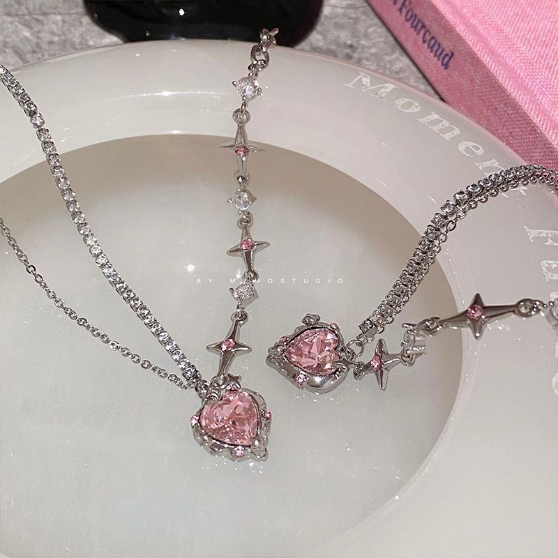 Pink Diamond Heart Necklace PL52947