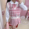 JK Cute Pink Plaid Vest PL52855