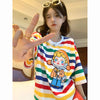 Cute Rainbow Stripe Oversized T-Shirt PL53030