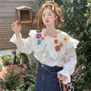 Woven Floral Doll Collar Shirt PL53081