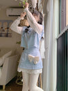 Blue Knit Vest Sweater PL52918