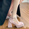 Cute Plaid High Heels PL53061