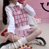 JK Cute Pink Plaid Vest PL52855