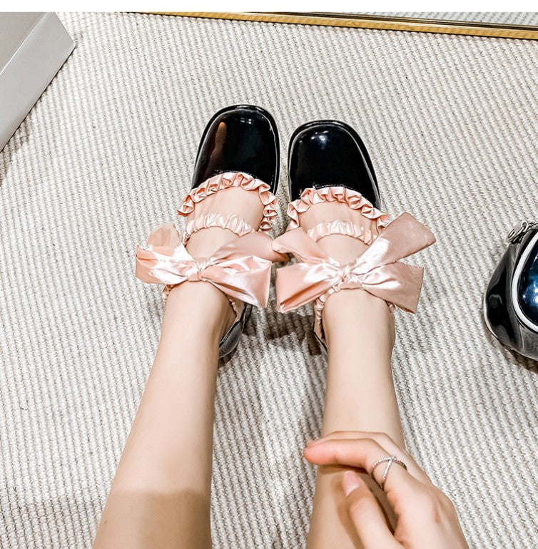 JK Retro Bowknot Lolita Shoes PL53069