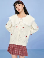 Lapel Strawberry Knit Sweater PL52818