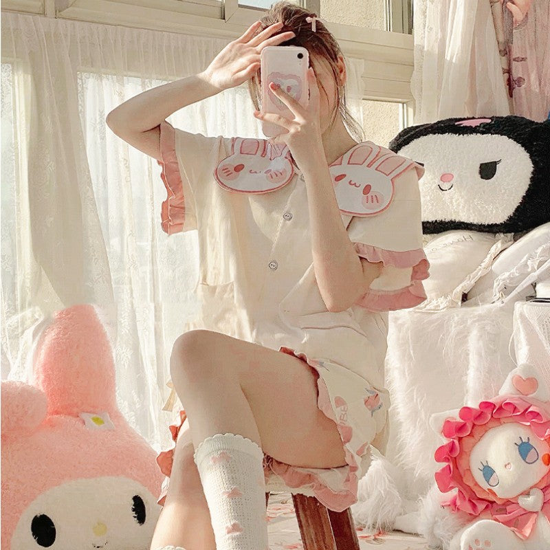 Cute Pink Rabbit Pajama Set PL53026