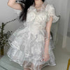 White Lace Organza Dress PL52972