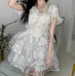 White Lace Organza Dress PL52972