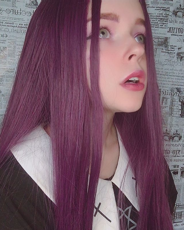 Purple long straight wig  PL50250