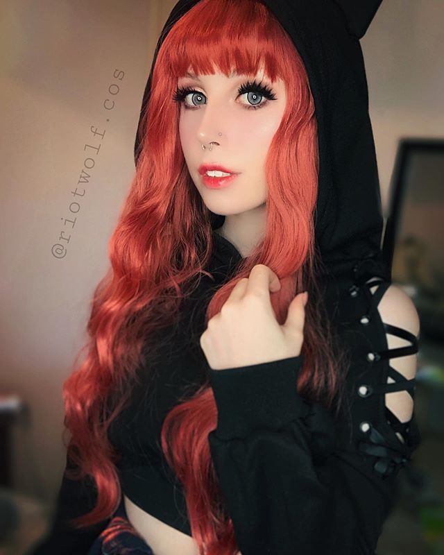 Orange Red Long Curly Wig PL50770