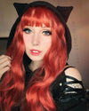 Orange Red Long Curly Wig PL50770