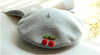 Wool cherry beret PL10194