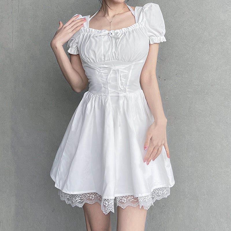 Cute white dress PL30089