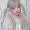 Gray long straight hair wig PL51045