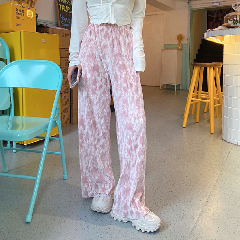 Loose tie-dye wide-leg pants PL51481