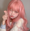 Lolita pink long curly wig PL51887