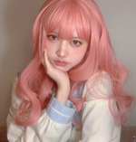 Lolita pink long curly wig PL51887