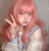 Lolita pink long curly wig PL51887