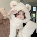 Cute plush hat scarf PL52020