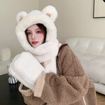 Cute plush hat scarf PL52020