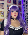 Long curly purple wig PL50198