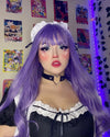 Long curly purple wig PL50198