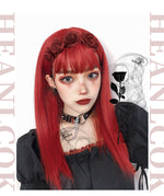 red long straight wig  PL52619