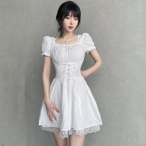 Cute white dress PL30089