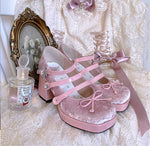 Pink velvet lolita shoes PL52755