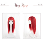 red long straight wig  PL52619