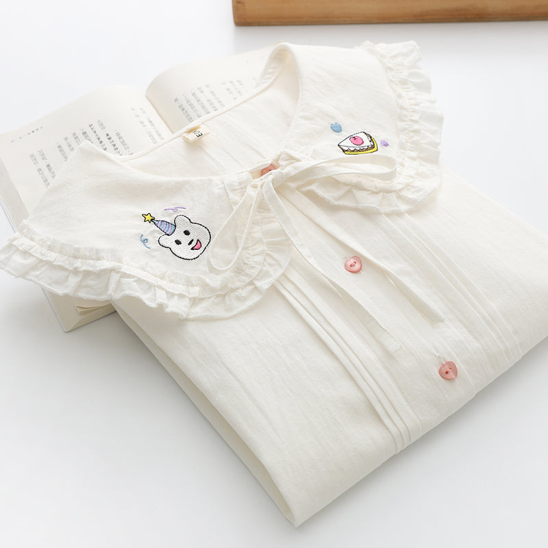 cute cartoon embroidery shirt  PL52482