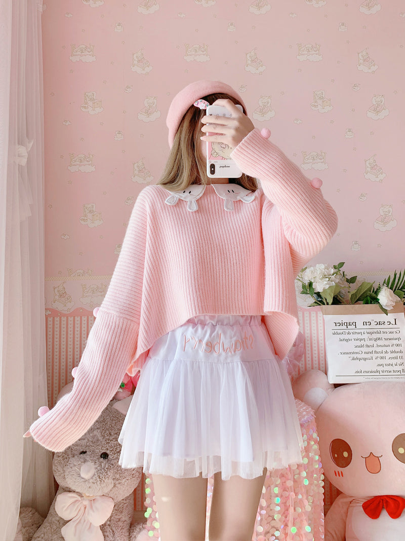 Pink Cropped Sweater PL52480