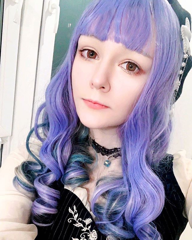 Blueberry mixed color wig PL20711