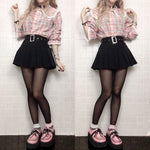 Pastelloves doll collar plaid shirt PL21066