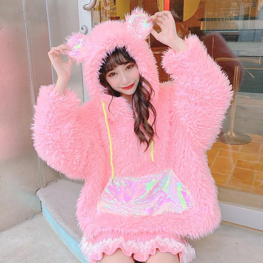 Cute plush coat PL50965