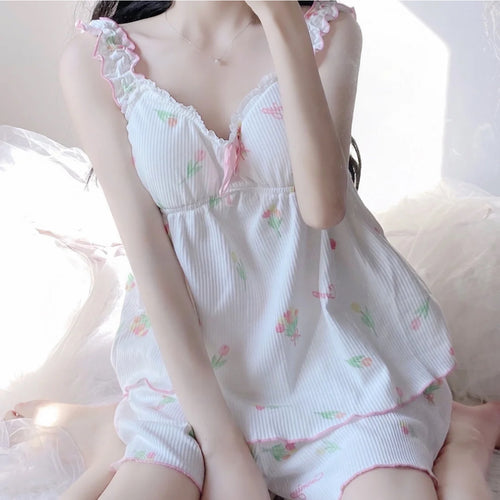 Cute Printed Sling Pajama Set PL51760