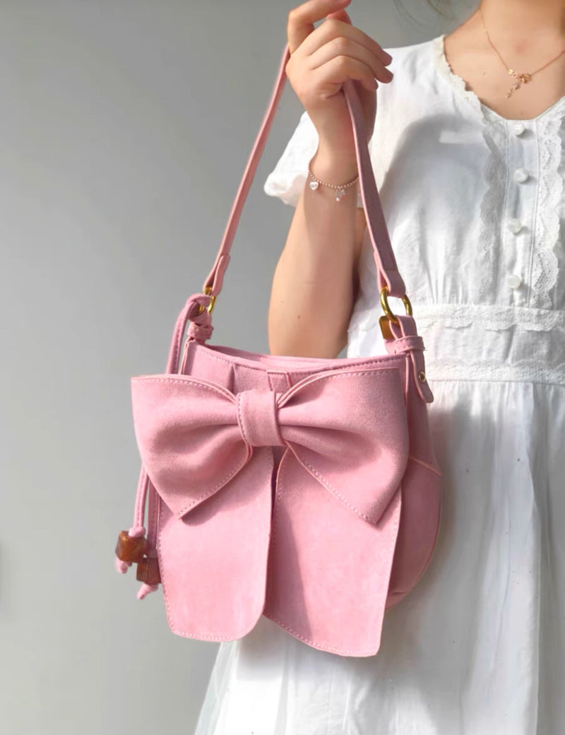 Pink bow casual shoulder bag PL51882