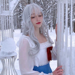 Silver long curly wig PL50703