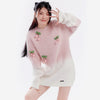 Ombre Pink Cherry Knit Sweater PL52806