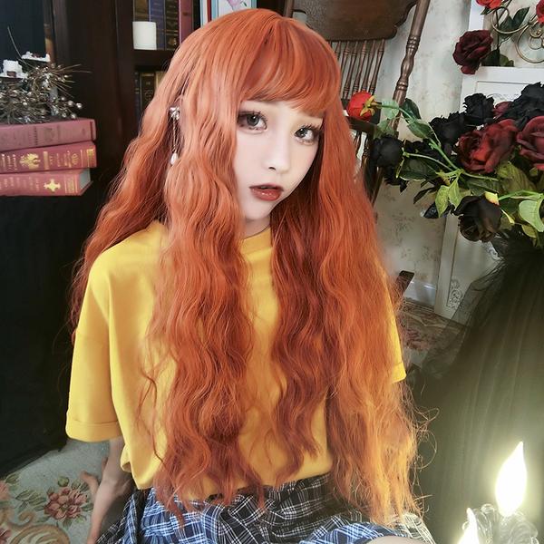 Cute orange curly hair wig  PL20590