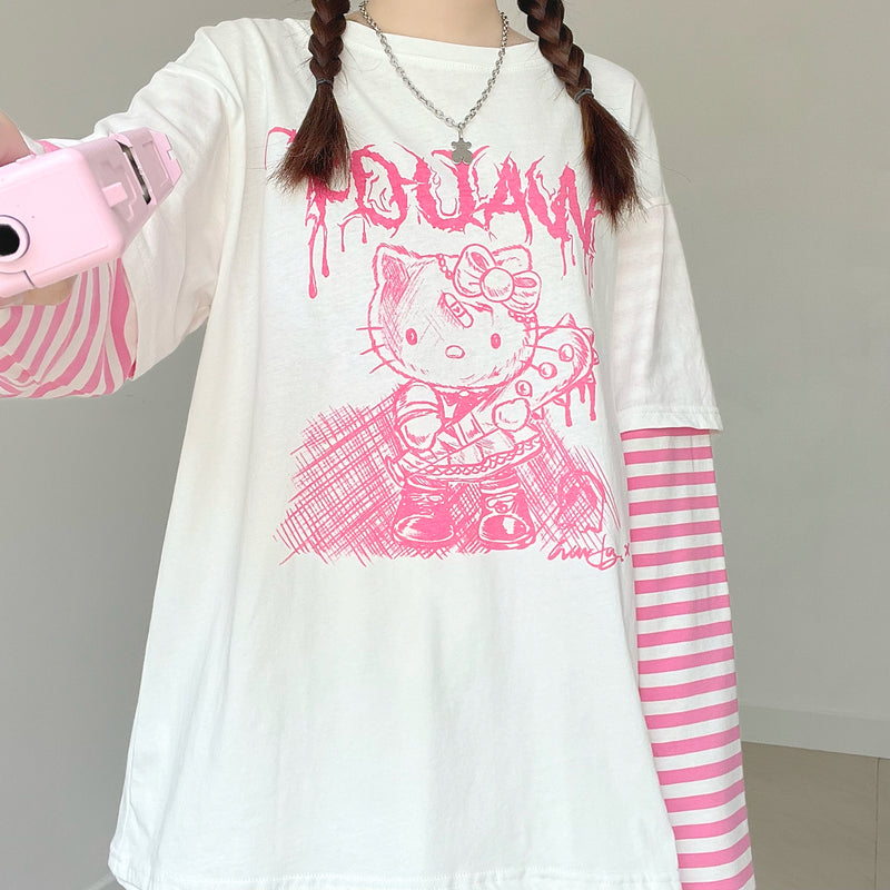 Cute Print Long Sleeve T-shirt PL52002