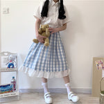 Blue plaid skirt PL50326