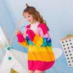 Winter rainbow colorblock cardigan sweater PL20822