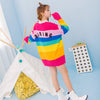 Winter rainbow colorblock cardigan sweater PL20822