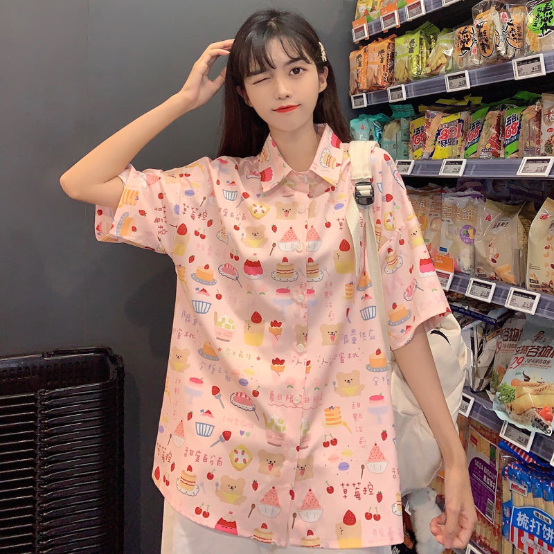 Lovely loose floral shirt PL51288