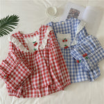 Lace Plaid Pajama Set PL21077