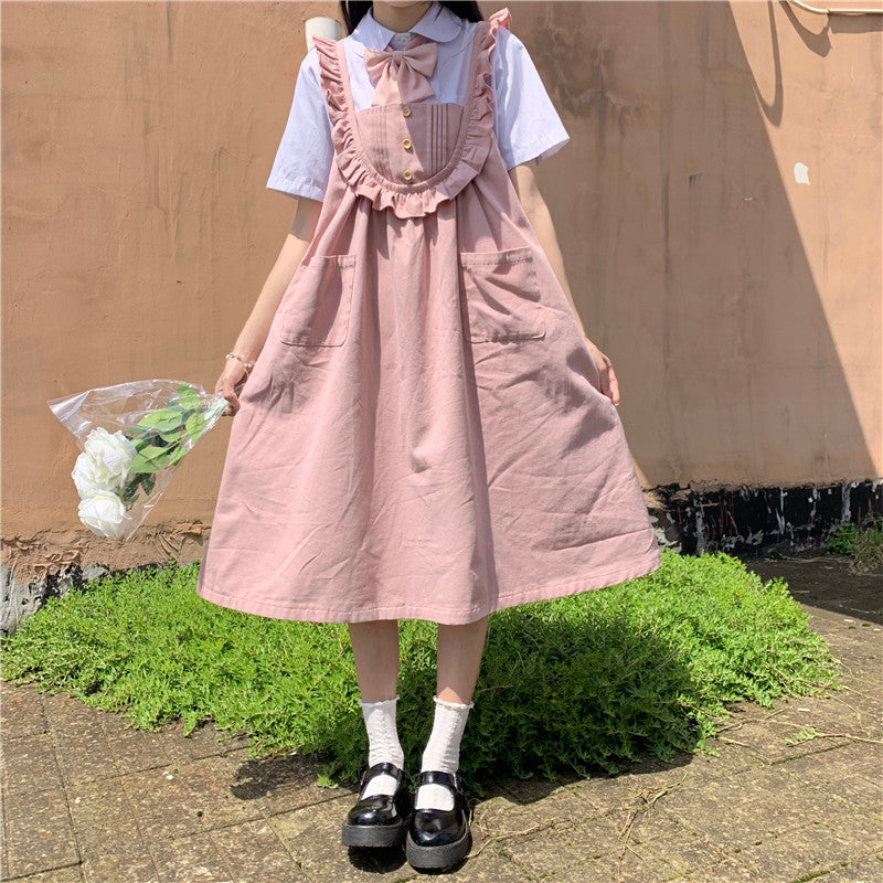 Cute Lolita Sling Dress + Shirt PL51638