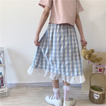 Blue plaid skirt PL50326