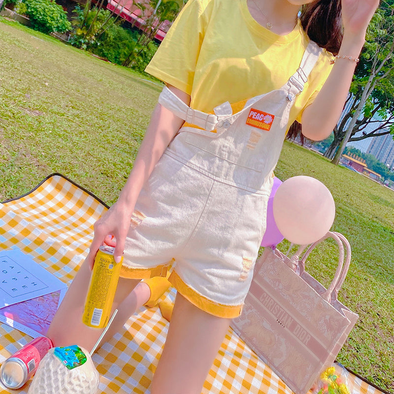 Yellow (suspenders + T-shirt) 2-piece set  PL52279